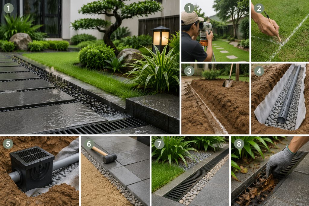 Cách làm thoát nước sân vườn hiệu quả, không đọng nước缩略图
